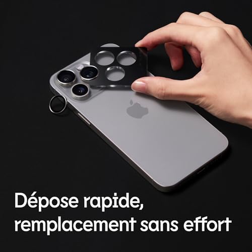 RhinoShield Protection Caméra iPhone 16 Pro Verre Trempé Choc Noir