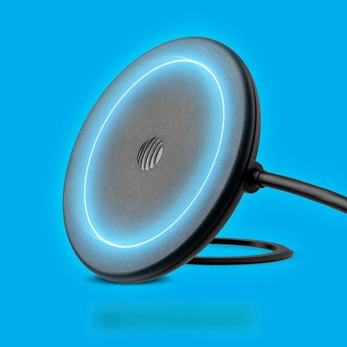 Image of AT&T Magnetic Wireless Charging Pad with Built-in Ring Stand - 15W Fast Charging, USB-C PD Input, Case-Friendly Magnetic Design - Ideal for Desk, Travel, and Nightstand Use - Black