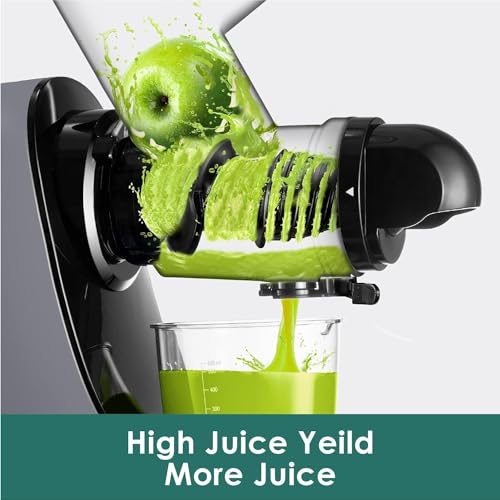 Image of Fretta Juicer Machines, Cold Press Juicer, BPA Free Masticating Juicer Machines Vegetable and Fruit, 3-Inch Wide Feeding Chute, Easy to Clean,Quiet and Strong DC Power, 200W