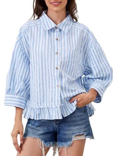 Chemises à rayures femme chic pour un look décontracté en terrasse