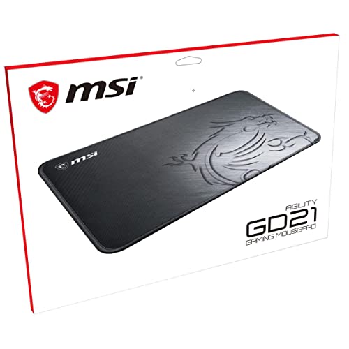 MSI c-Friction Tapis de Souris de Jeu avec Surface Textile antidérapante en Caoutchouc Naturel de 3 mm d'épaisseur (Agility GD21)