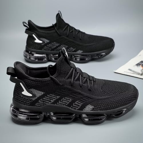 Image of Luogoks Men's Air Cushion Running Shoes Breathable Tennis Basketball Sneakers Non Slip Workout Casual Sport Shoes Gym Training Comfortable Fashion Shoes
