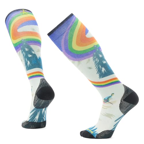 Smartwool Ski Zero Cushion Rainbow Trails Print Over The Calf Socks