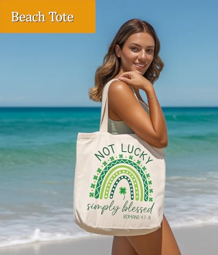 Image of Aesthetic Christian Gifts Tote Bag for Church, Religious Tote Bag for Bible Study, Medium Size with Inner Pocket