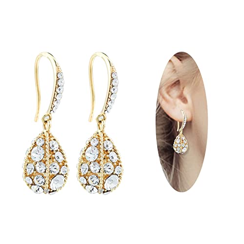 Sterling Silver Dangle Earrings for Women, Handmade 14K Gold Diamond Dangle Earrings, Jewelry Women