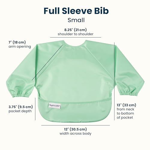 Image of Tiny Twinkle Long Sleeve Bib for Babies & Toddlers | 2-Pack Waterproof Smock Bib for Eating | Machine Washable & Mess-Proof Feeding Essentials | Newborn Shower Gift (Mermaid,6-24M)
