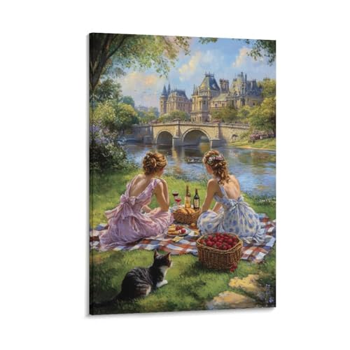 Toile naturelle élégante avec impression de paysage culturel