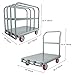 YITAHOME 2-in-1 Steel Panel Truck Cart 2200 LBS, Heavy Duty Platform Truck Carts with 4 Side Handrails, Flatbed Lumber Cart Drywall Carts with 4 Rubber Swivel Casters for Loading and Storage
