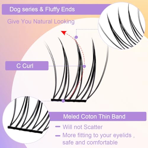 Image of MAYCREATE 60pcs 13mm Wispy Fake Eyelashes Lash Clusters Individual DIY Natural Manga Eye Lashes for Women Eyelash Extensions Pack False Eyelashes for Girls Daily Use (Non-Adhesive)