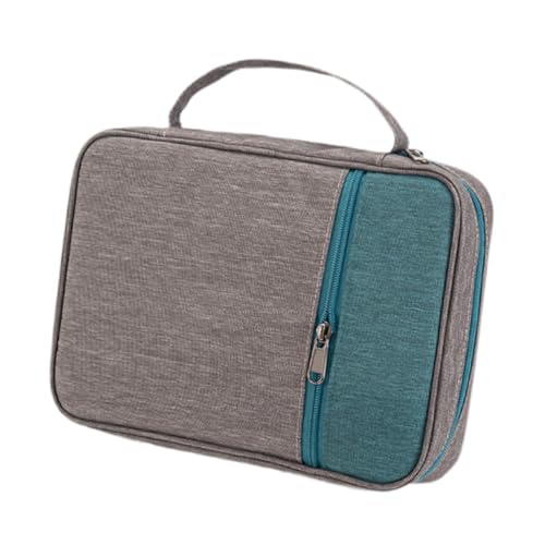 Housse Bible en polyester vert avec pochette zippée et poignée de transport intégrée
