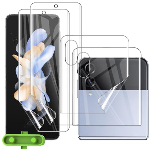 AOKUMA 2 Sets for Samsung Galaxy Z Flip 4 5G Screen Protector TPU Film Flexible TPU Film for Inner Main Screen & Front Cover Screen Full Coverage HD Clear Bubble-Free Installation for Z Flip4 5G