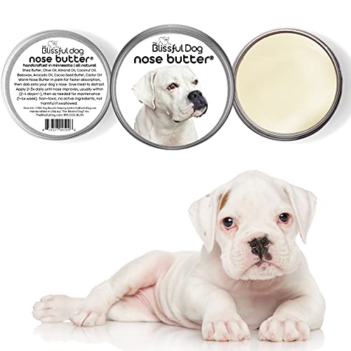 Image of The Blissful Dog White Boxer Nose Butter for Dry, Cracked Skin, Lick-Safe Dog Nose Balm with Moisturizing Shea Butter, Almond, Olive, and Essential Oils, Pet Supplies, Uncented, 8 oz.