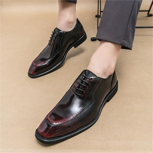 Mens Pointed Toe Oxford Shoes Business Dress Shoes British Style Wedding Groom Leather Shoes Autumn Spring Casual Large Size Lace up2
