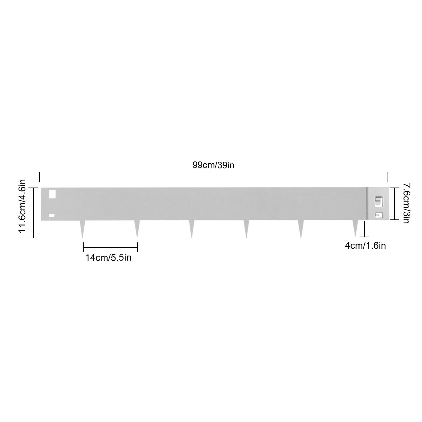 Dfmyhked 5 Pcs Heavy-Duty Steel Garden Edging, Wood Fence Border with Nano Coating, No-Dig Brown Landscape Border for Lawns, Flower Beds, Patios (Grey)