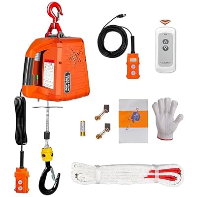 NOLANTISI 2 in 1 Electric Hoist Winch - 2200LBS 38FT 110V Manual, Wired and Wireless Remote Control for Factories, Warehouses, Garages, Etc