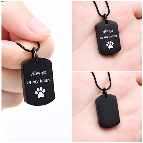 Minicremation Cremation Jewelry Urn Necklace for Ashes Always in My Heart Paw Print Keepsake Pendant Locket for Pet Cat's Dog's Ashes - Image 4