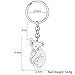 LONYOO Fun Australia Kaola Keychain Stainless Steel Cute Bear Gifts for Women Girls Car Key Bag Ornament Keyring Charms (Silver 082)