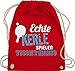 Sport Wandern Football & Co. - Echte Kerle spielen Tischtennis - Unisize - Rot - turnbeutel tischtennis - WM110 - Turnbeutel und Stoffbeutel aus Baumwolle