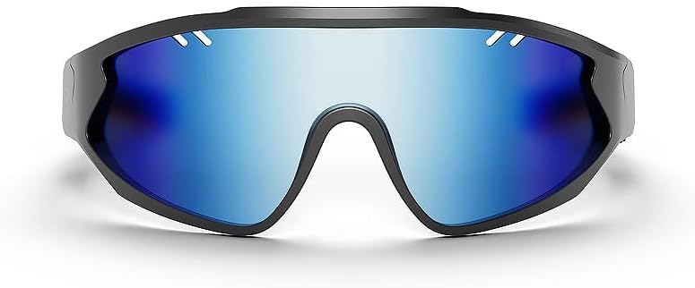 Reebok Voltage Good Audio Sun shades, Blue Mirror Polarized Lens, Unisex, HiFi Bluetooth Sport Glasses with UV Safety – Powered by Lucyd