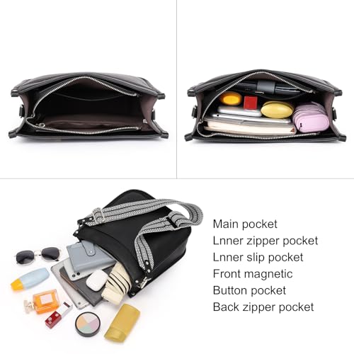 CLUCI Leather Hobo Handbag Set