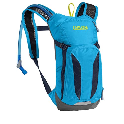 CamelBak Mini M.U.L.E. Kids Hydration Backpack, 50 oz, Atomic Blue/Navy Blazer