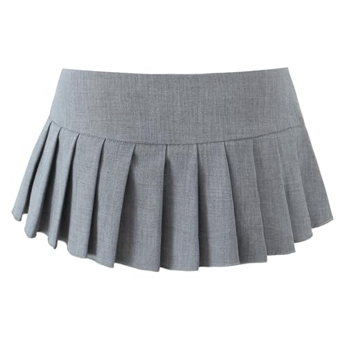 Women Frill Short Skirts Solid Color Low Waist Pleated Skirt Summer2