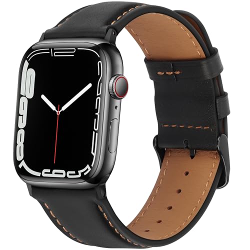 HITZEE Leather Straps Compatible with Apple Watch Strap 42mm 41mm 40mm 38mm for Women Men Genuine Leather Band Compatible with Apple Watch Ultra SE2 SE Series 10 9 8 7 6 5 4 3 2 1