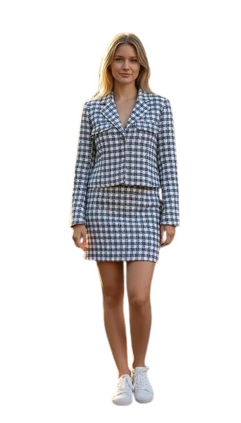 Westhood Women’s Printed Crop Blazer with Mini Skirt Co-Ord Set | Stylish Western Office Wear Outfit 2-image-17