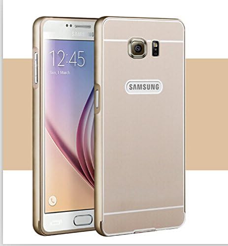 Galaxy S6 Case, Pc Hard Phone Back Case+0.7mm Ultra Thin Metal Protective Aluminum Frame Bumper Phone Shockproof Cover Case for Samsung Galaxy S6 G9200(Gold)