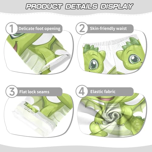 Girls Leggings Cartoon Green Baby Dragon Toddler Girls Clothes Leggings for Girls Toddler Girls Leggings 3-4T3