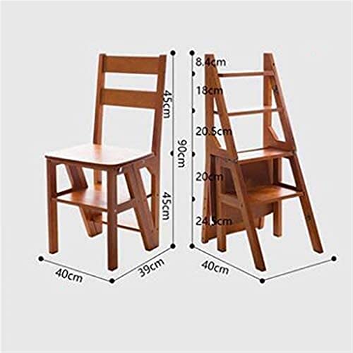 Escabeau pliant et chaise en bois convertible pour bibliothèque - 6
