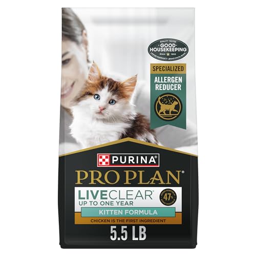 Image of Purina Pro Plan LiveClear Dry Kitten Food, Chicken & Rice, 5.5 lb Bag