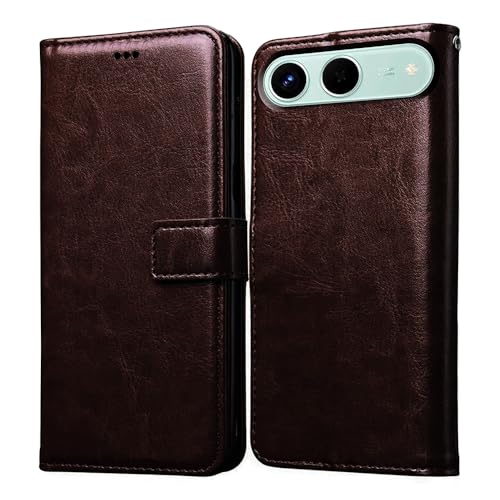 Image of Flip Cover Back Case for Tecno Spark Go 5G | Premium Leather Finish | Inbuilt Pockets & Stand | Flip Cover Back Case for Tecno Spark Go 5G (Coffee)