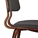 Armen Living Jaguar Dining Chair in Charcoal Fabric and Walnut Wood Finish,Charcoal/Walnut Finish 20D x 18W x 29H in