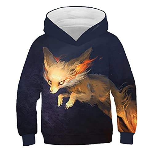 Sudaderas para niños de 4 a 14 años León de los niños Pullover Tops Tiger Animals 3d Sudaderas, 380, 12 años Cover