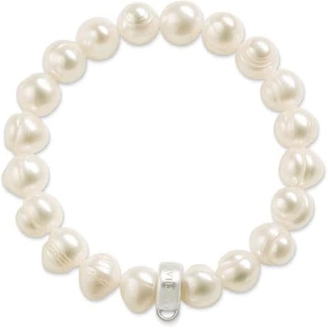 Thomas Sabo Charm Bracelet Freshwater Pearl Charm Club 925 Sterling Silver X0041-082-14