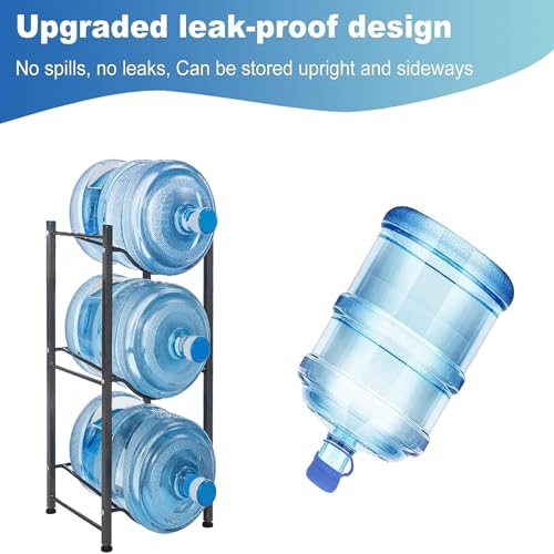 Image of 3 & 5 Gallon Water Jug Cap Reusable, Food Grade Silicone Replacement Gallon Caps for 55mm Standard /Screw /Crown Tops Water Bottle and Water Dispensers, Non-Spill Lids for Anti-Splash, Leak Free (5PCS)