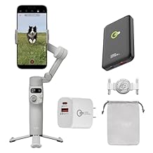 DJI Osmo Mobile 7 Gimbal Stabilizer for iPhone, Android, Built-in Tripod, 3-Axis Phone Gimbal, ActiveTrack 7.0, ShotGuides, One-Tap Edit, 10hrs Use, Phone Charging + Wireless Portable Charger + Plug