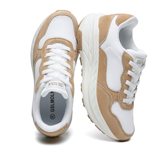 Image of GSLMOLN Women's Casual Walking Shoes Breathable Non Slip Tennis Cushion Fashion Gym Sneakers