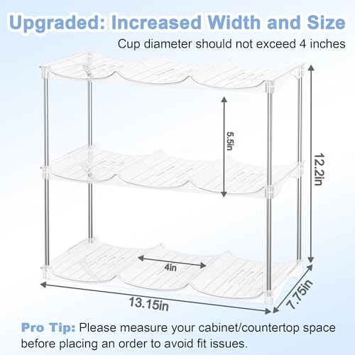 Water Bottle Organizer for Stanley 40oz Tumbler - Stackable Water Bottle Holder and Tumbler Organizer for Cabinet Kitchen Organization and Storage for Stanley Cup Holder, Cup Organizer Rack, 3 Pack — view 3