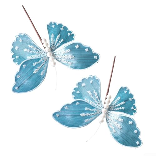 2 Stück Weihnachtsbaum Künstliche Schmetterling Dekorationen mit...
