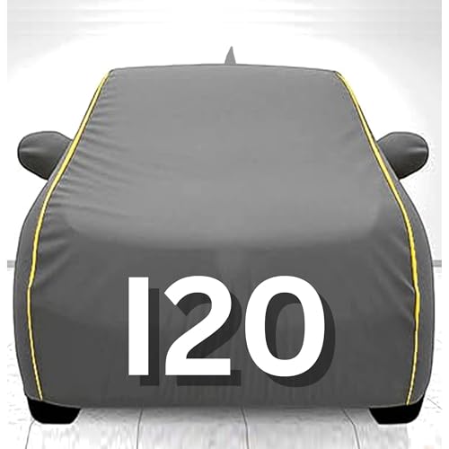 Image of 100% Waterproof Car Cover for i20 UV Protection, Dustproof, Windproof | Custom Fit with Mirror Pockets, Belt & Buckle | All Weather Outdoor Body Cover(Grey)