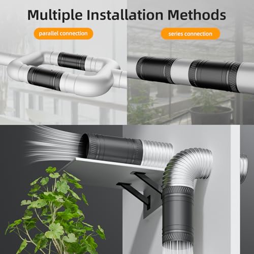 Image of 4 Inch Inline Fan with Switch,Inline Duct Fans High-Efficiency Exhaust Duct Fan, Low Noise HVAC Ventilation in Grow Tents, Basements, Bathrooms, Kitchens, and Attics