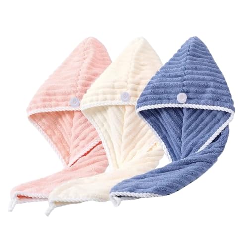 Serviette cheveux microfibre corail douce pour un séchage rapide après la douche