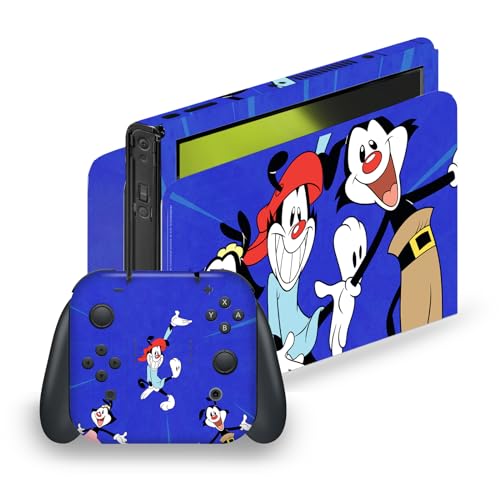 Peau autocollant Animaniacs pour Switch OLED avec vinyle anti-bulle et pose facile sans résidu
