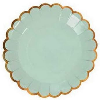 Pastel Scallop Paper Party Plates x 8 (Mint)