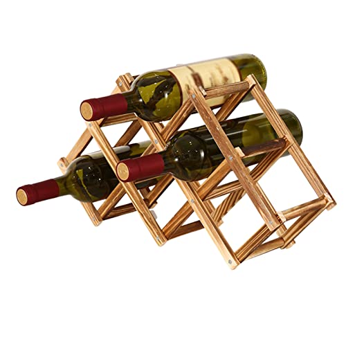 Soporte para 6 botellas de vino plegable de madera miniatura 1