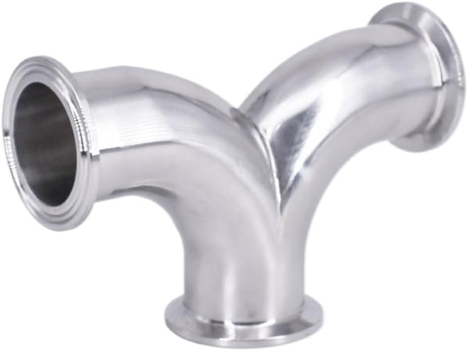 19mm-108mm Pipe OD x 1.5" 2" 2.5" 3" 4" Tri Clamp Y-Shaped Elbow 3 Ways 304 Stainless Steel Fitting(57mm OD K77.5mm)