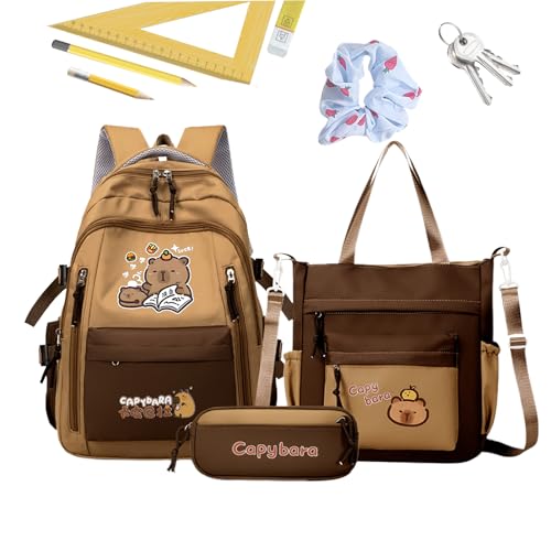 Mochila con forma de animal - Mochila Capibara, elegante carpeta para estudiantes | ligero y elegante maletín para portátil para niñas y niños, viajeros, clases, viajes, trabajo, Del Libro,