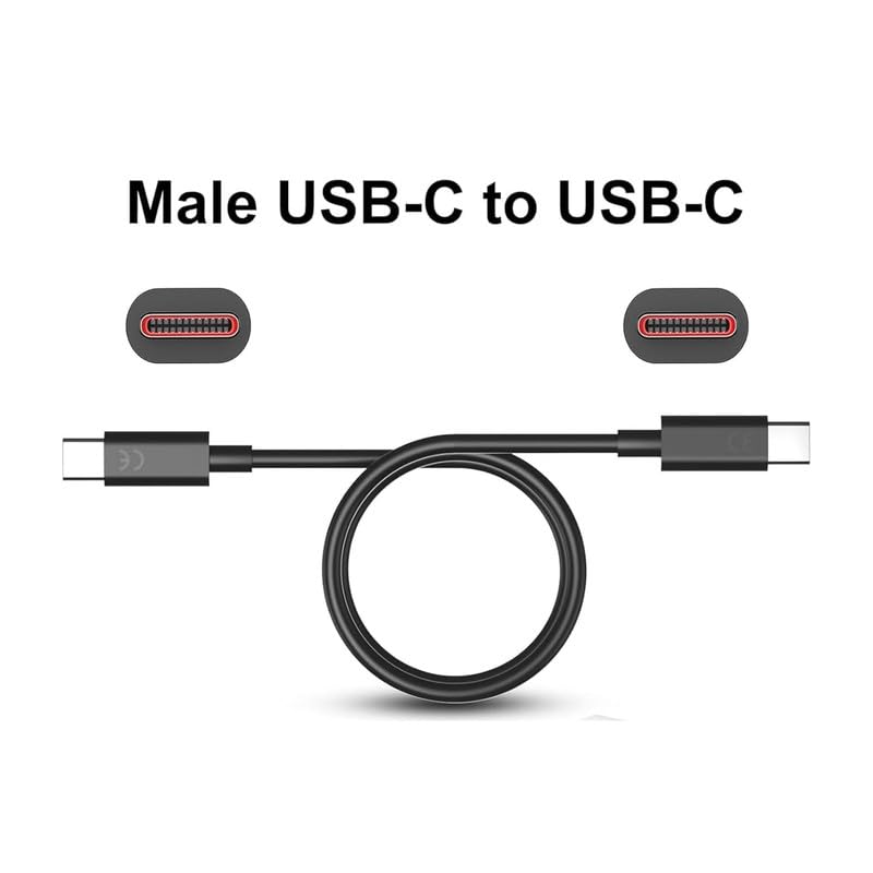 Image of YISHU 68W USB Type C To Type C Data Cable | PD Quick Charge Support | Compatible for Motorola Edge Ultra Fusion Pro Neo Razr G06 G05 G85 G64 G54 & More | Black | Original Fast Charging